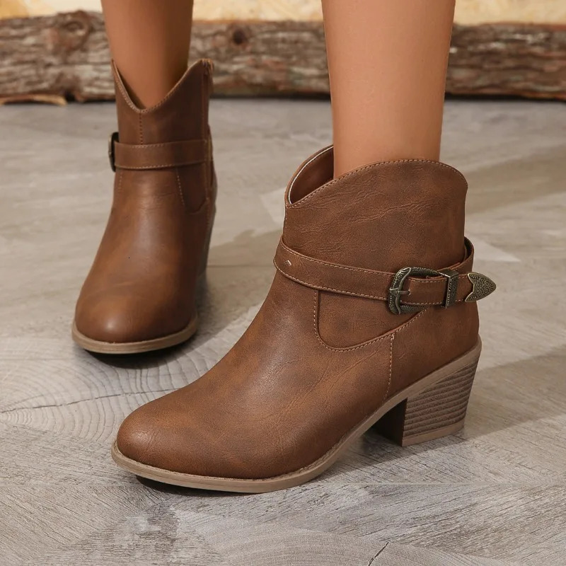 selling autumn solid color ankle boots in size casual shoes for women casual shoes for women Botas Mujer boots 240615