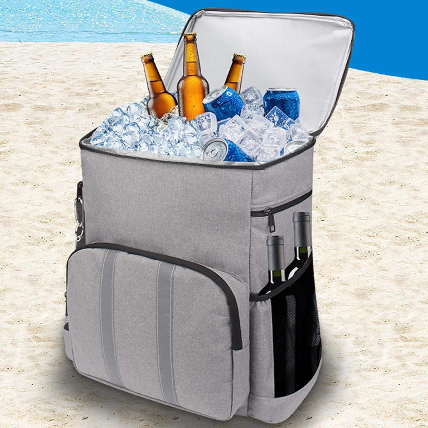 Picnic BackpackKeep Food Warm and Cold Insulated Leak Soft BagsWaterproof Travel Lunch Bags for DrinkBeverageBeerCamping 240601