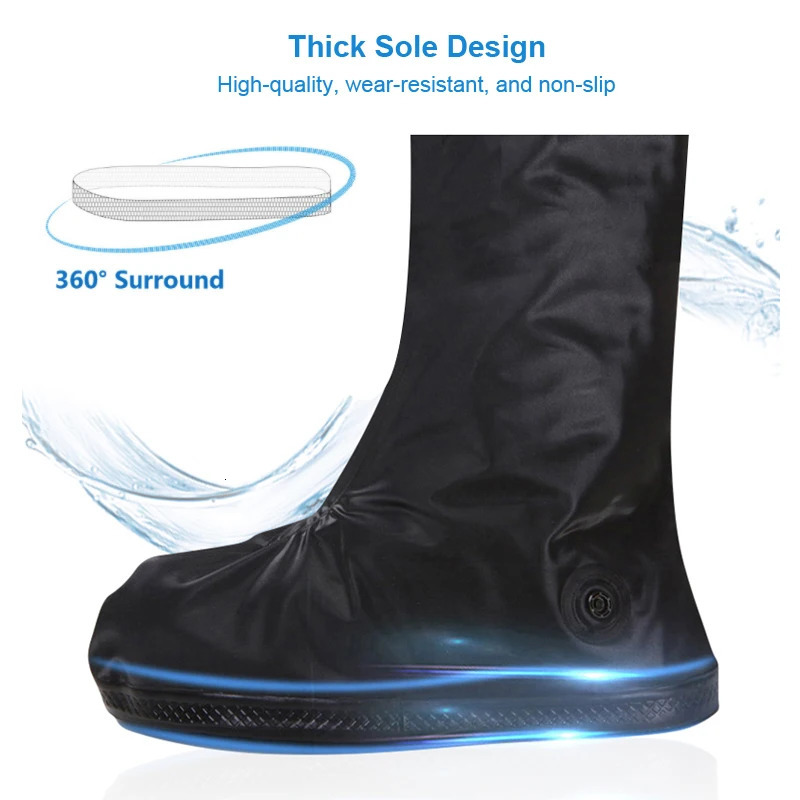 Rainproof shoe covers for motorcycles bicycles mens womens and reusable 240615