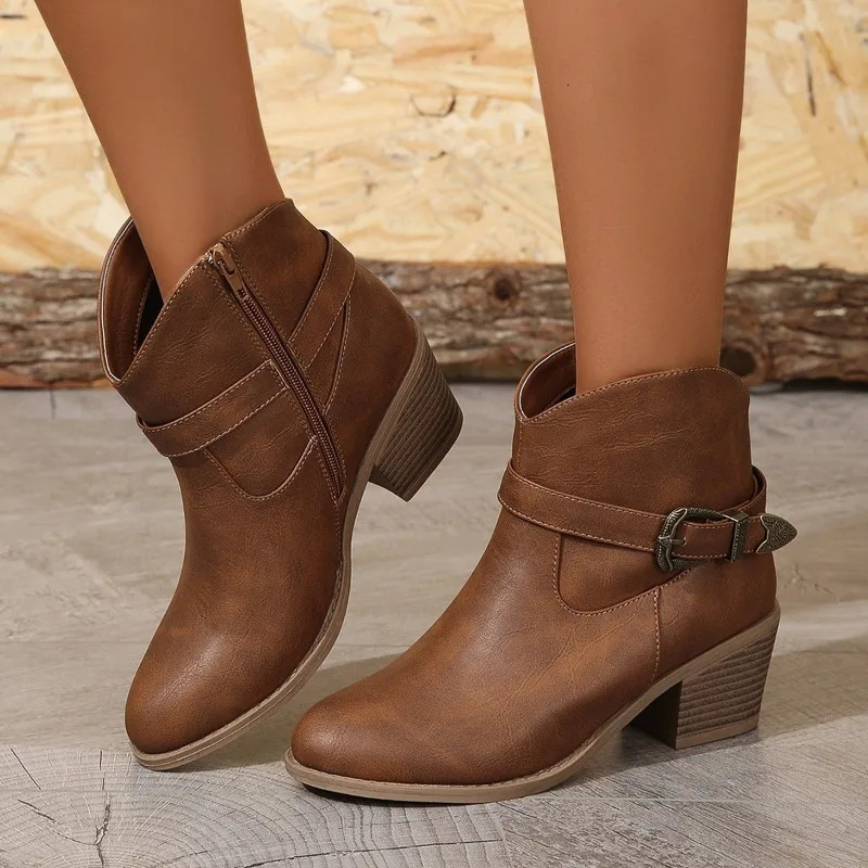 selling autumn solid color ankle boots in size casual shoes for women casual shoes for women Botas Mujer boots 240615