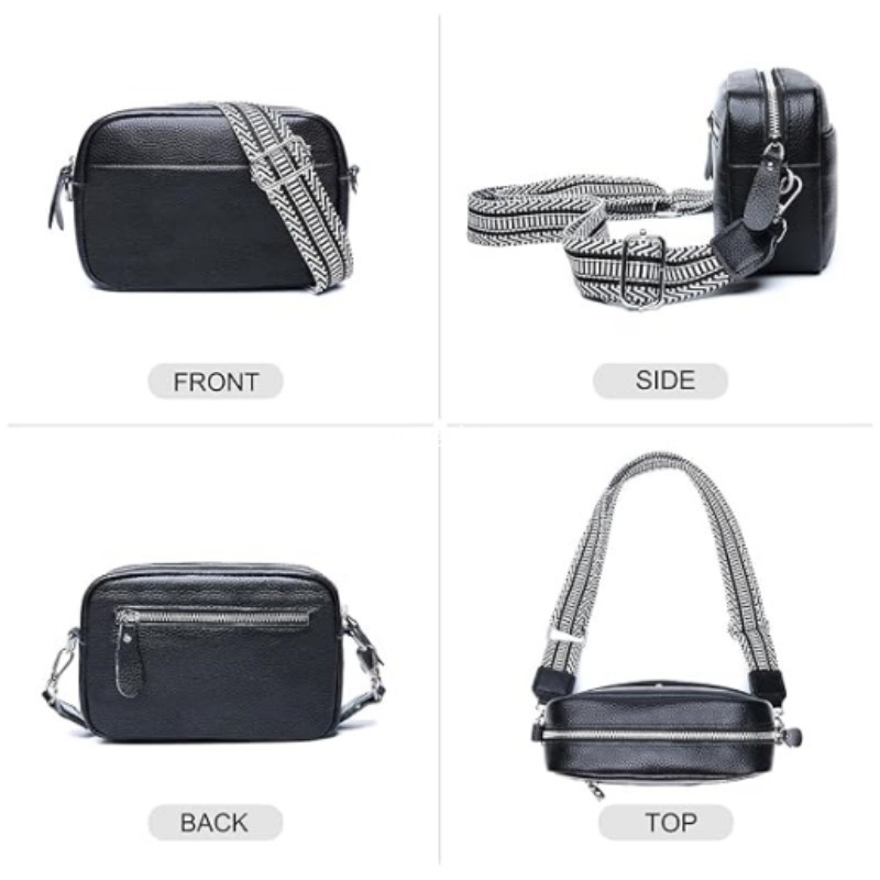 High quality women's designer fashion versatile PU classic retro multifunctional small square bag wide shoulder strap single shoulder diagonal cr