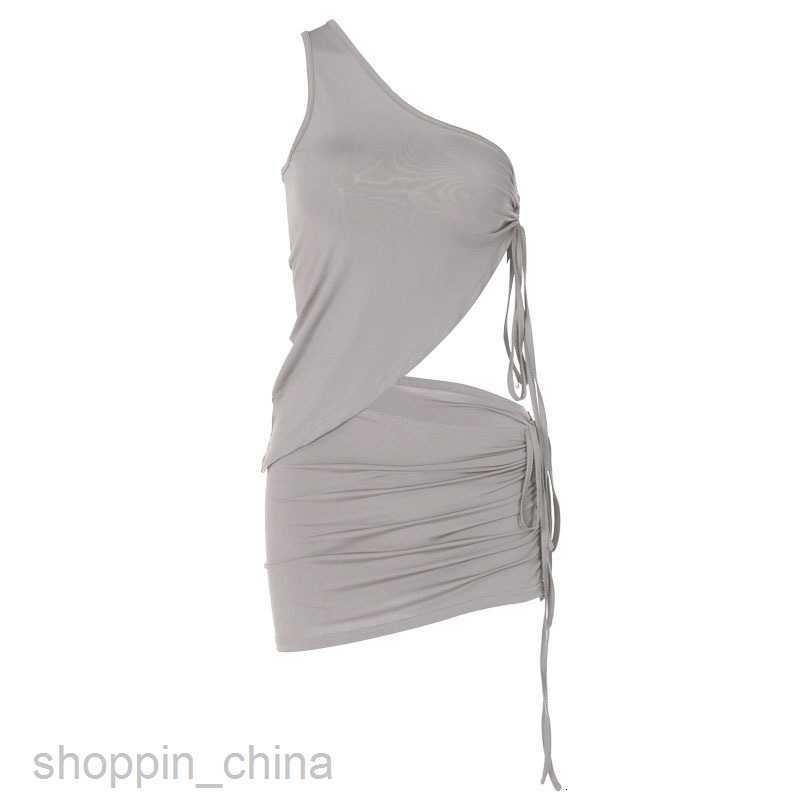 Two Piece Dress Sets New Sexy Strap Small Tank Top Pleated Wrapped Hip Skirt Irregular Set Two Piece PG3053
