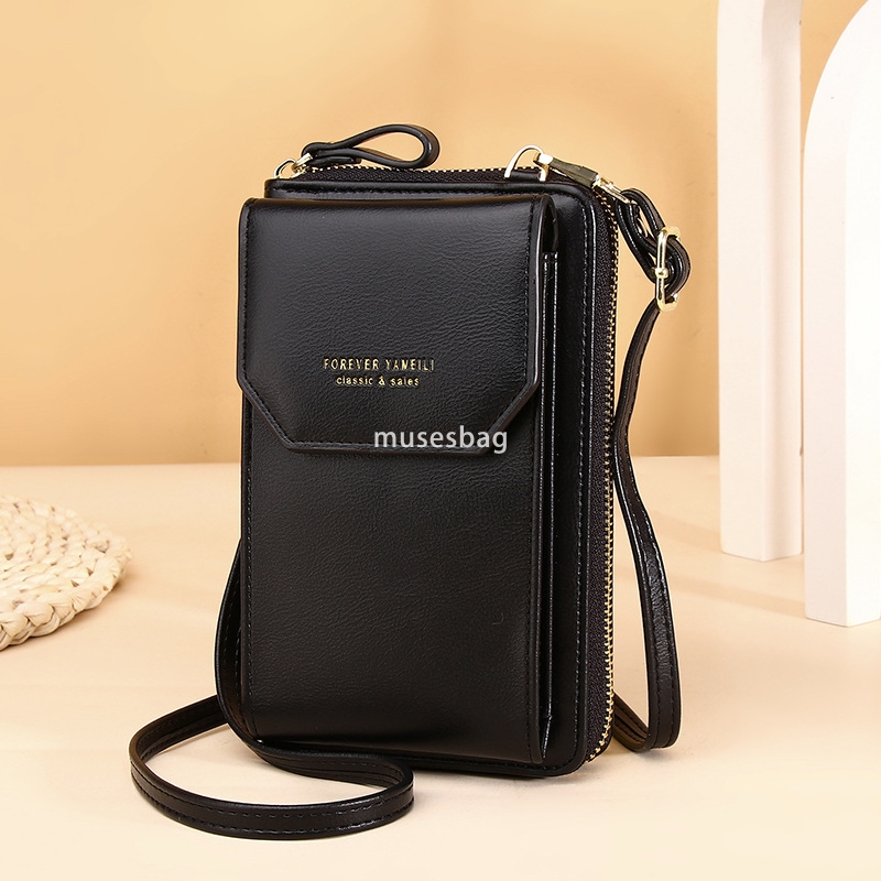 High quality women's designer temperament wallet, PU leather long mobile phone bag fashionable casual practical multi-functional diagonal cross t