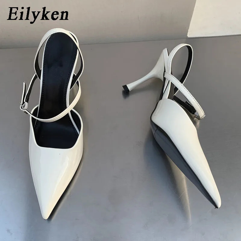Eilyken 2024 Spring Women Slingback Shoes Fashion Shallow Buckle Strap Elegant Snadal Low Thin Heels Dress Pumps Zapatos 240615