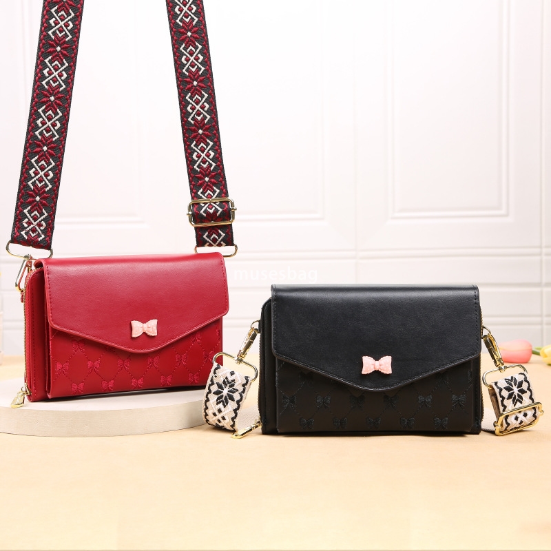Elegant Women's High end Bow Ribbon Mobile Phone Bag Trendy Korean Fashion Practical Multi functional Small Square Bag Versatile One Shoulder Cro