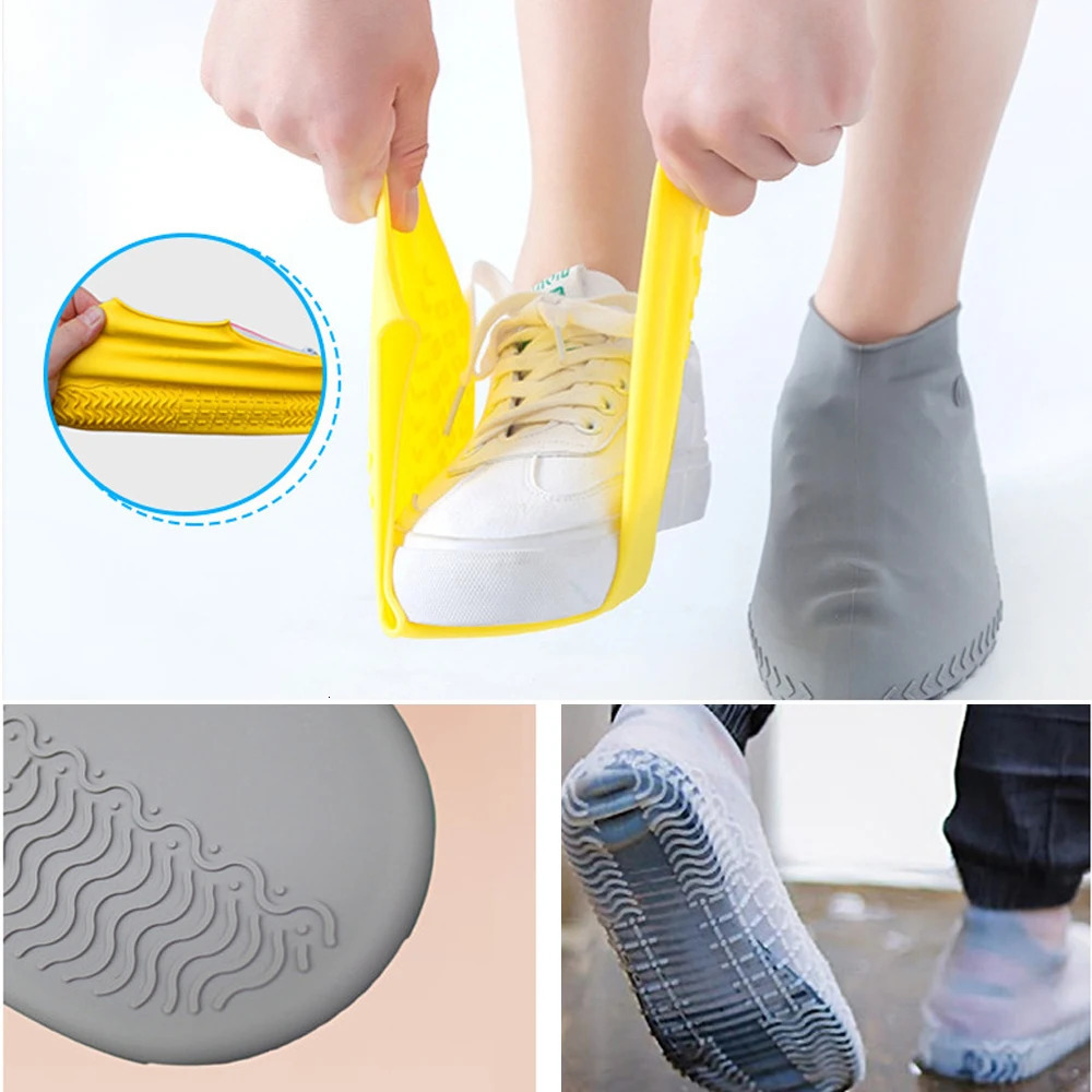 Waterproof shoe cover anti slip rain boots unisex sports shoe cover outdoor rain shoe cover zipper cover 240614