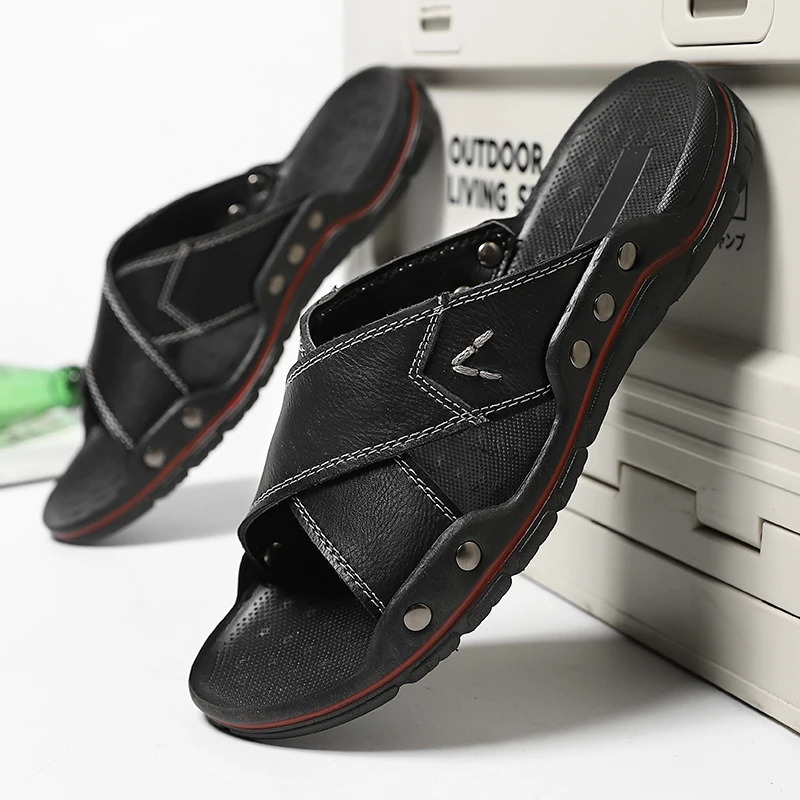 Anti slip casual flip mens summer outdoor slider ultra-fine plywood sandals breathable outdoor semi trailer mens beach apartment 240615