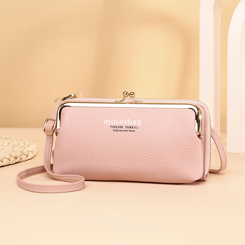 Designer Women's High Quality Atmosphere Large Capacity Bag Mobile Phone Bag Diagonal Cross Multi functional PU Evening Bag Fashionable Litchi Pa