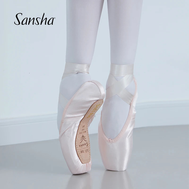 Sansha adult and childrens half point shoes without handle square box girl female beginner ballet practice shoes DP801SL 240614