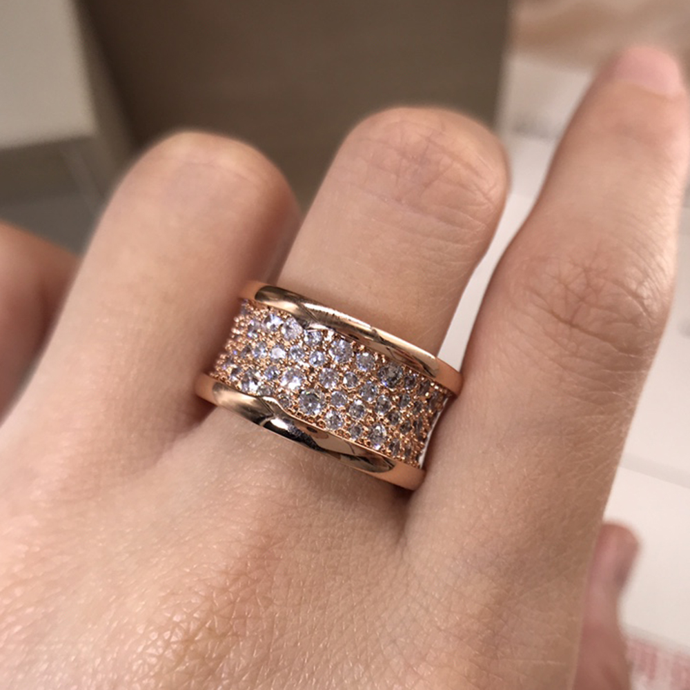 ADITA Titanium steel gold plated ring designer rings for woman couple diamond for man TOP quality silver jewelry classic style with box 036