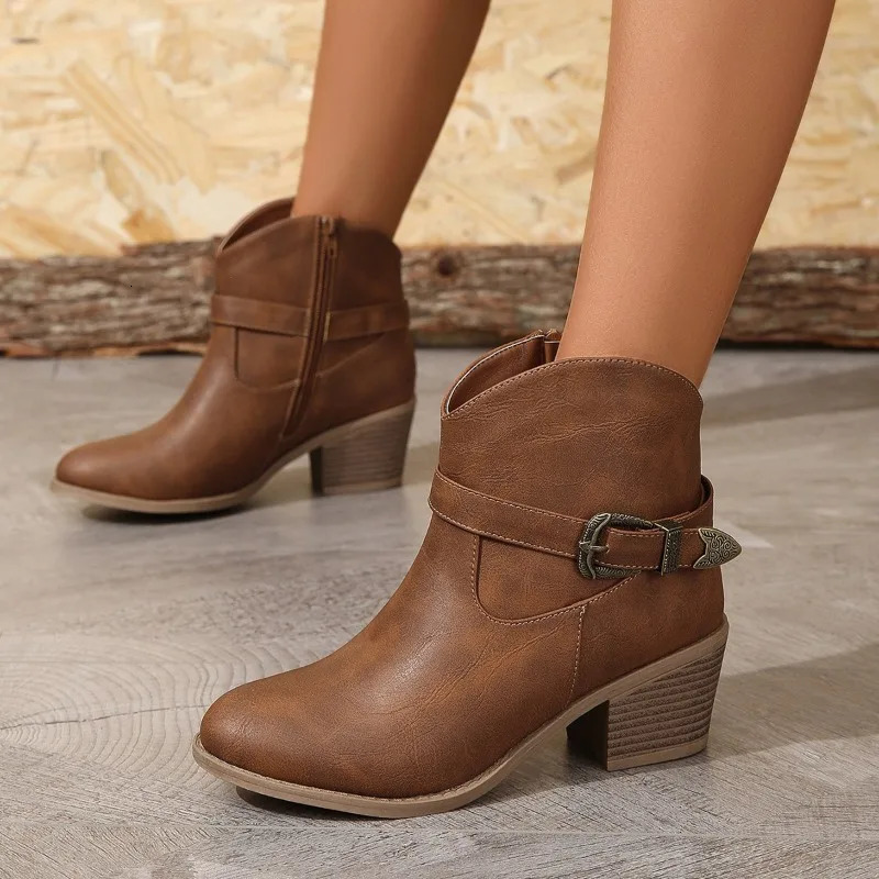 selling autumn solid color ankle boots in size casual shoes for women casual shoes for women Botas Mujer boots 240615