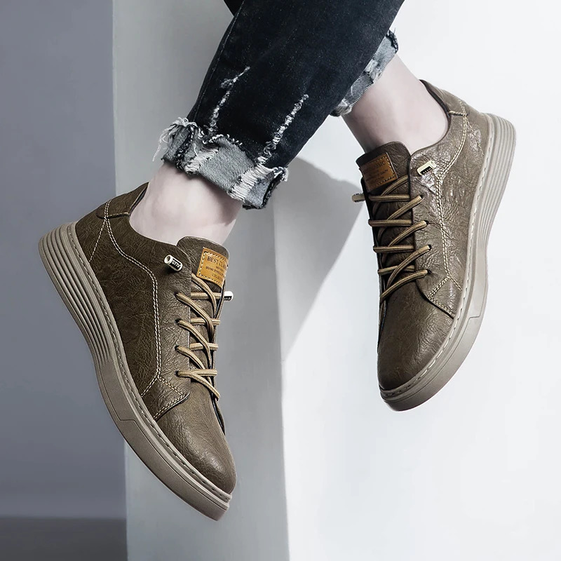 Italian Genuine Leather Casual Shoes Mens Lace Up Oxford Shoes Outdoor Jogging Shoes Office Mens Dress Shoes Large Size 36-47 240614
