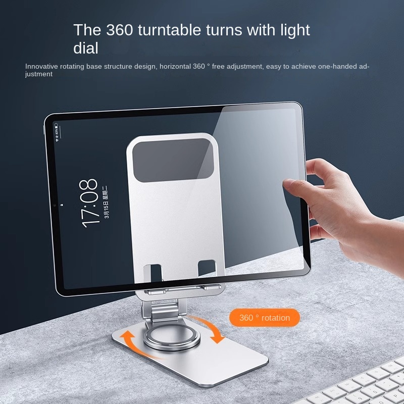 rotating Metal mobile phone holder Aluminum alloy folding desktop mobile phone holder Lazy tablet live broadcast bracket Wholesale