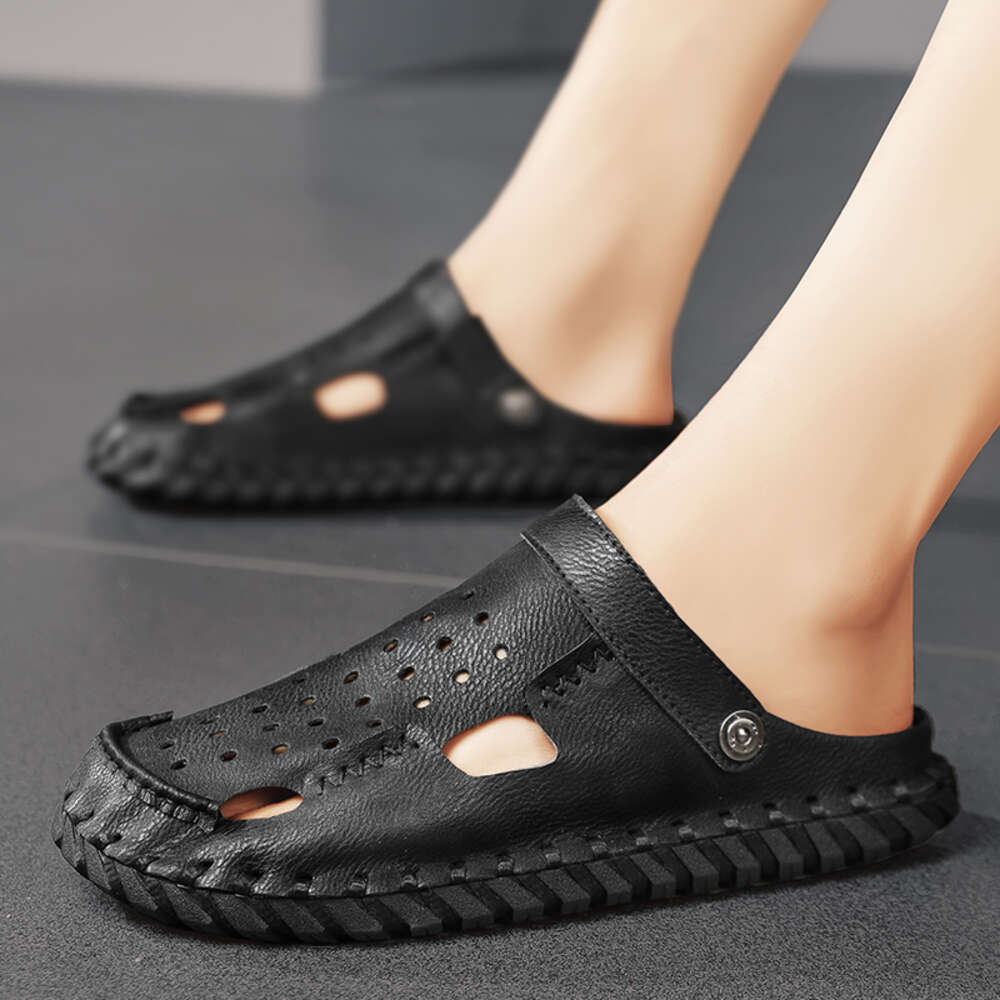 CYYTL Mens Sandals Fashion Summer Leather Platform Male Slippers Casual Outdoor Ankle Beach Shoes Fisherman Sport Walking