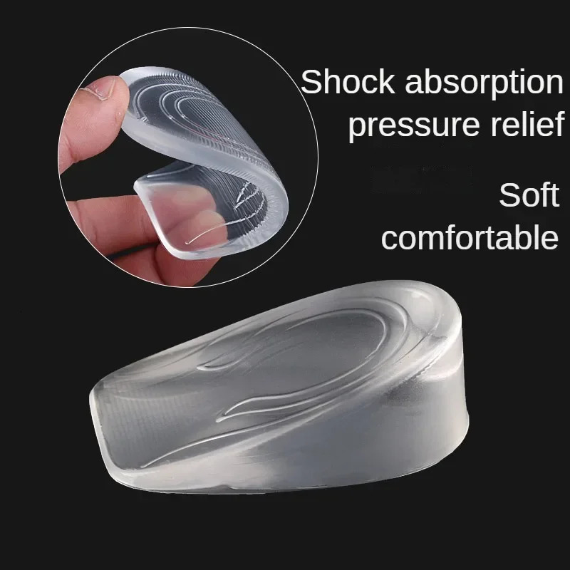 2PCS Invisible Height Increase Insoles Silicone Gel Heel Lifting Inserts Transparent Foot Care Protector Elastic Shoe Insert 3CM 240615