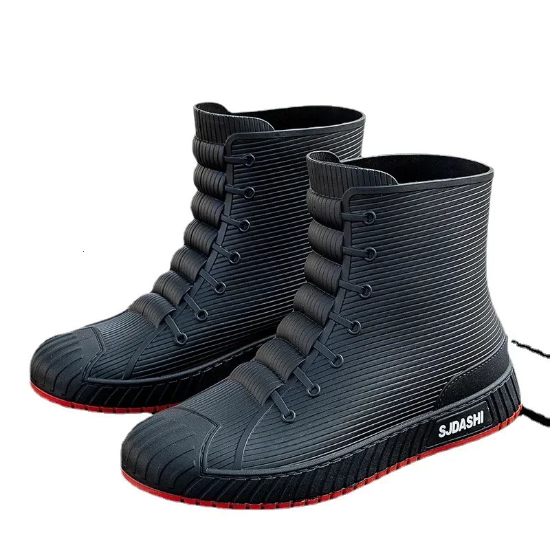 Unisex Rubber Rain Boot Ankle Waterproof Non-Slip Chelsea Booties Couples Boots Men Work Boots Male Chaussure Femme Mujer 240615