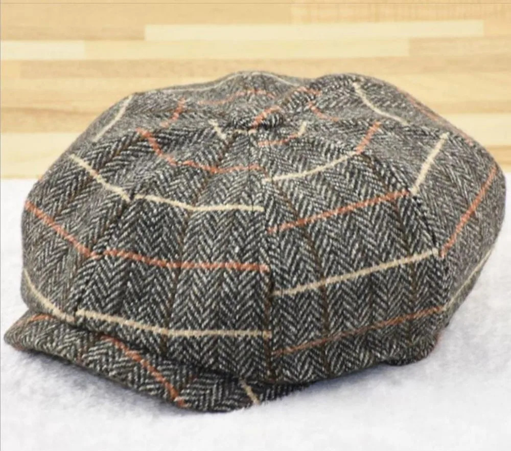 Winter Felt sboy Hats Dad Painter Caps Cabbie Flat Ivy Cap Lady Wool Octagonal Hat Adult Big Size Beret 5759cm 6061cm 240603