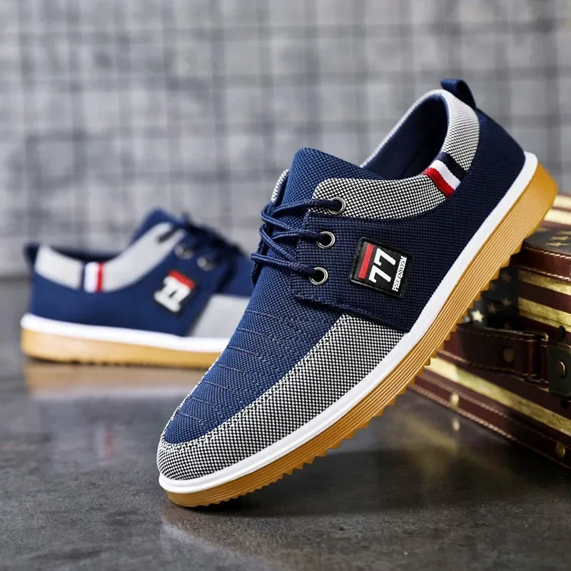 Men Canvas Shoes Soft Soled Driving Shoes for Men Lace Up Working Flats Classic Male Vulcanized Shoes Big size47 Zapatos Hombres 240615