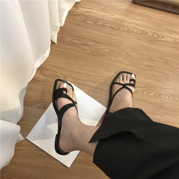 Roman style toe flip ps for women's outerwear 2024 summer new one foot casual beach vacation sandals 02 3cb1 51b