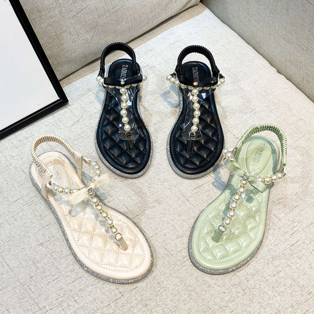 2025 Design Summer New Flat Shoes Transparent Flip Cover For Women