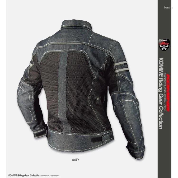 Motorcycle Apparel Komine Jk006 Jacket Denim Mesh Breathable Racing Protective Cross-Country Fall Resistant Riding Clothing free shipping