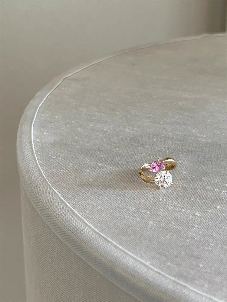 2024 Sweet Cute Ins Top Sell Wedding Rings: Gold Plated Water Drop Zircon 5A Adjustable Ring for Women