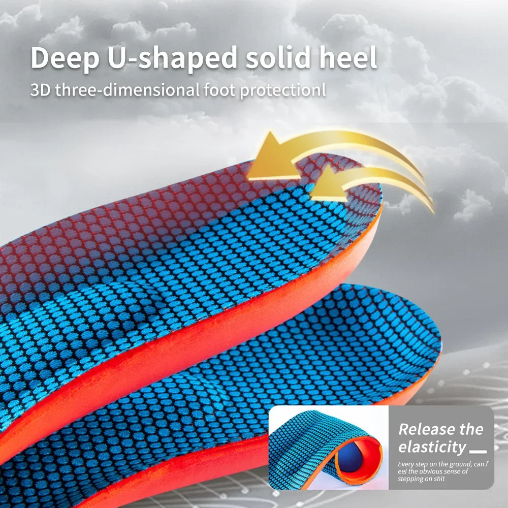 Sports High Elasticity Insoles for Shoes Sole Technology Shock Absorption Breathable Running Insoles for Feet Orthopedic Insoles 240615