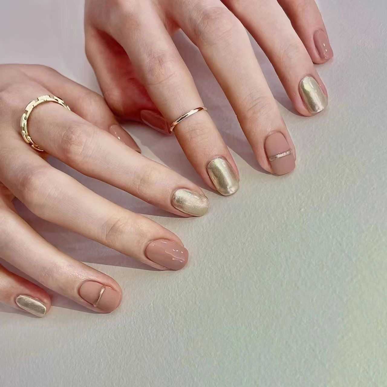 Colorful False Nails Magic Mirror Pink Color Contrasting Wearable Nail Patch Internet Red Simple and Whitening Pure Handmade Wearable Nail Shop Finish