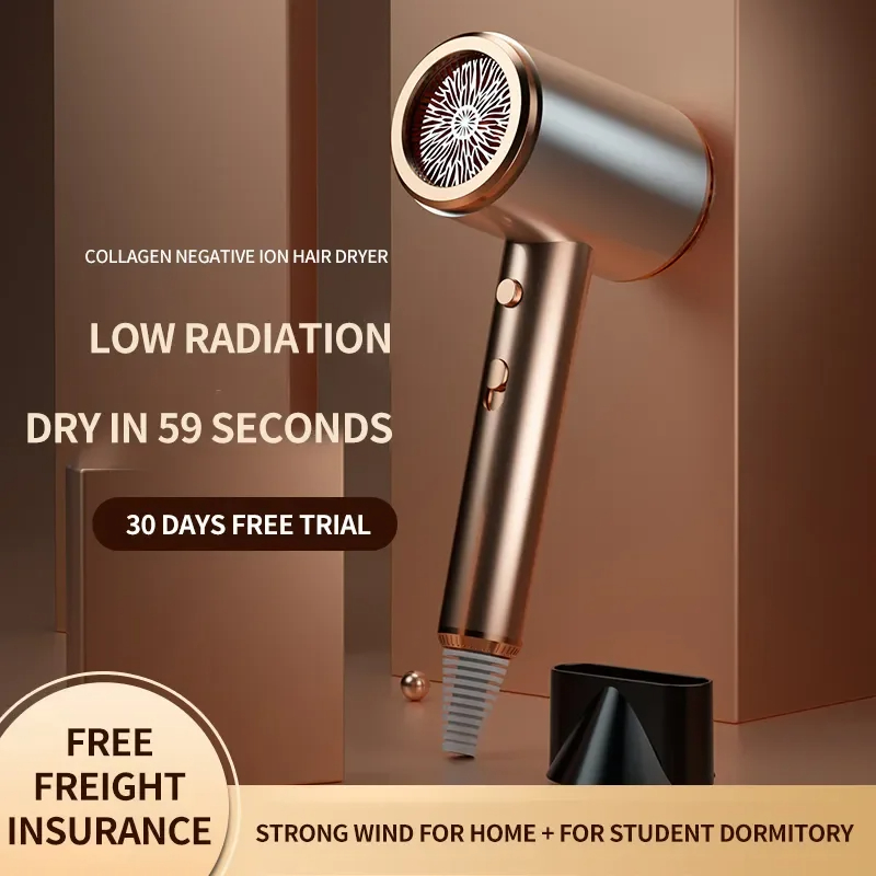 hair dryer 1500w hair care with collagen strong wind multispeed air temperature regulation fast drying low radiation