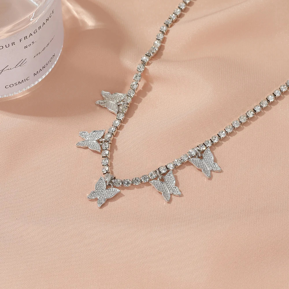 Crystal Butterfly Anklet For Women Foot Jewelry Summer Beach Barefoot Bracelet Ankle On Leg Strap Bohemian Jewelry Accessories 240601