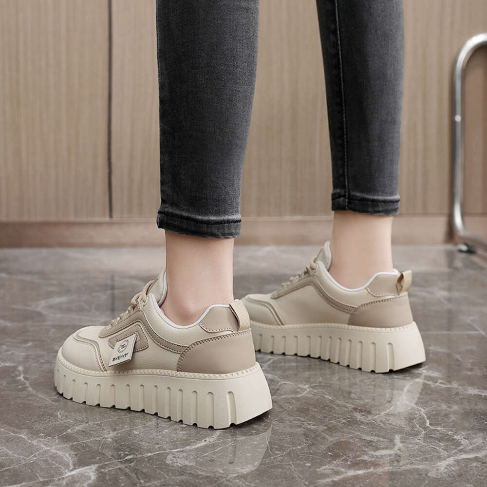 Senchen 2024 Trend Autumn Comfortable Thick Sole Heightening Board Korean Style Student Casual Platform Shoes