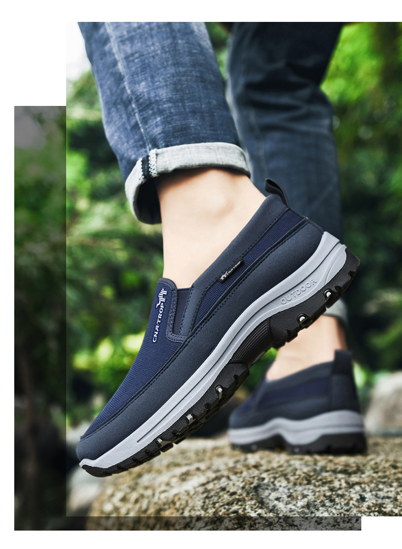 Mesh Ddmysports Men Casual Sports Plus Size Breathable Comfortable Walking Slip On Shoes Triple Dark Blue Free Shipping Outdoor