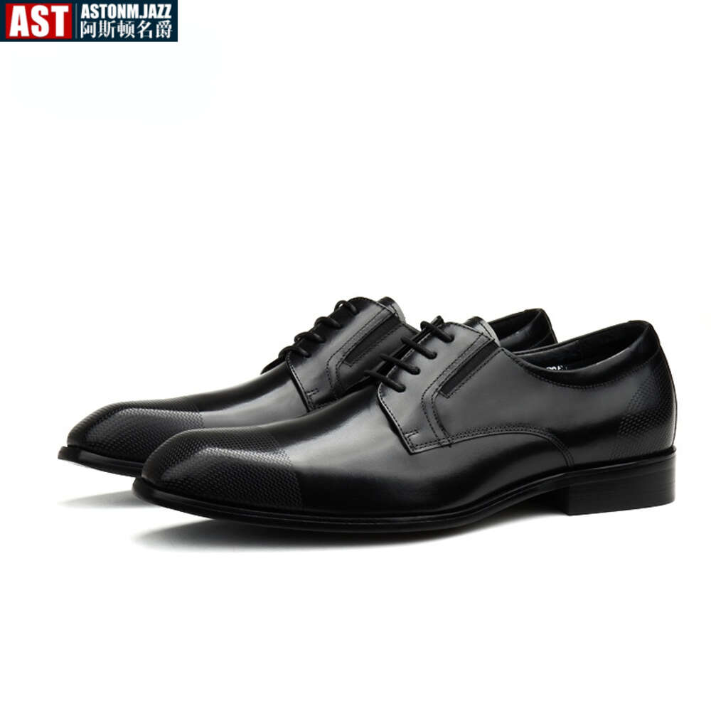 Italian Mens Dress Genuine Leather Summer 2024 New Style Fashion Square Toe Black Business Social Oxfords Shoes