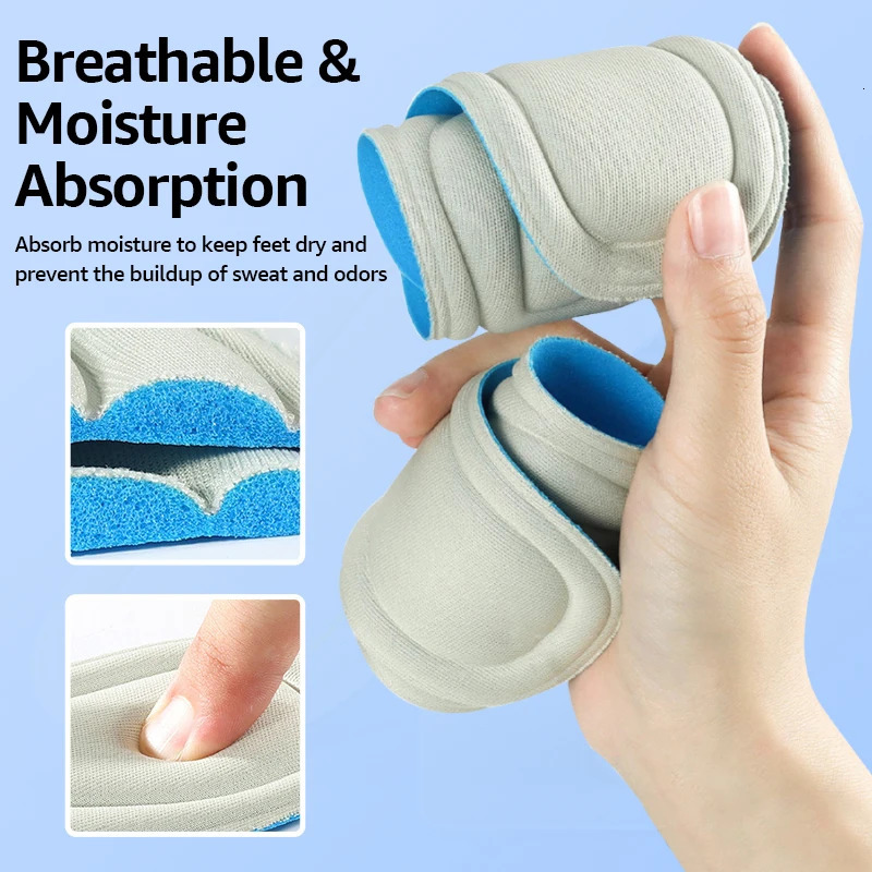 5 Pairs Memory Foam Insoles for Shoes Womens Sweat Absorption Massage Sport Insole Feet Orthopedic Sole Accessories Pads Men 240615