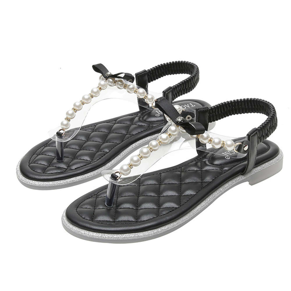 2025 Design Summer New Flat Shoes Transparent Flip Cover For Women