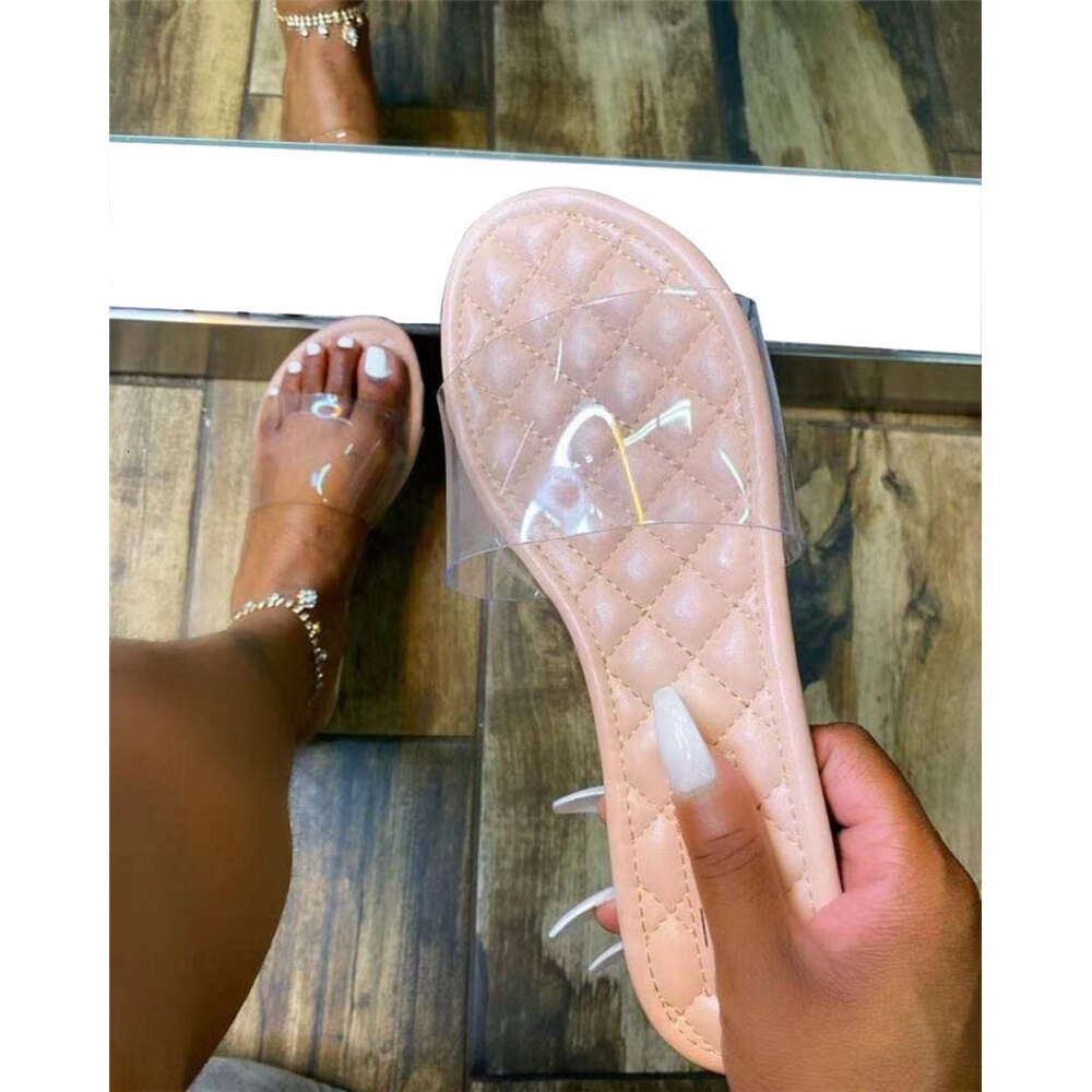 R115-ladies 2024 Sandales Sheer Femme Plat Summer Slippers
