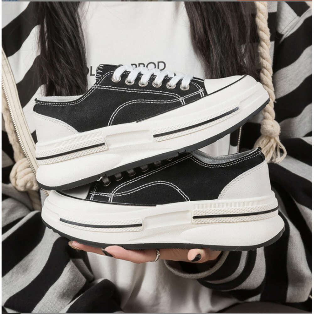 Women's Thick Soled Canvas Spring and Autumn Summer Board Versatile Casual Small White Shoes