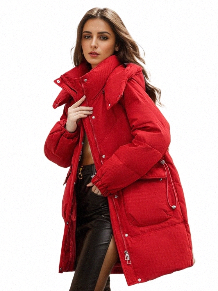 Thickened medium to long cotton jacket for women 2023 new loose oversized hooded cotton jacket, stylish and stylish cotton jacket H87#68