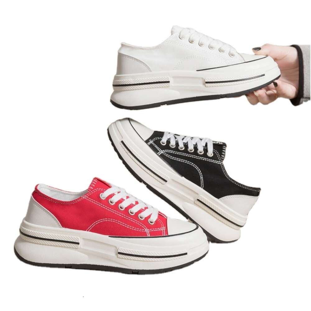 Women's Thick Soled Canvas Spring and Autumn Summer Board Versatile Casual Small White Shoes