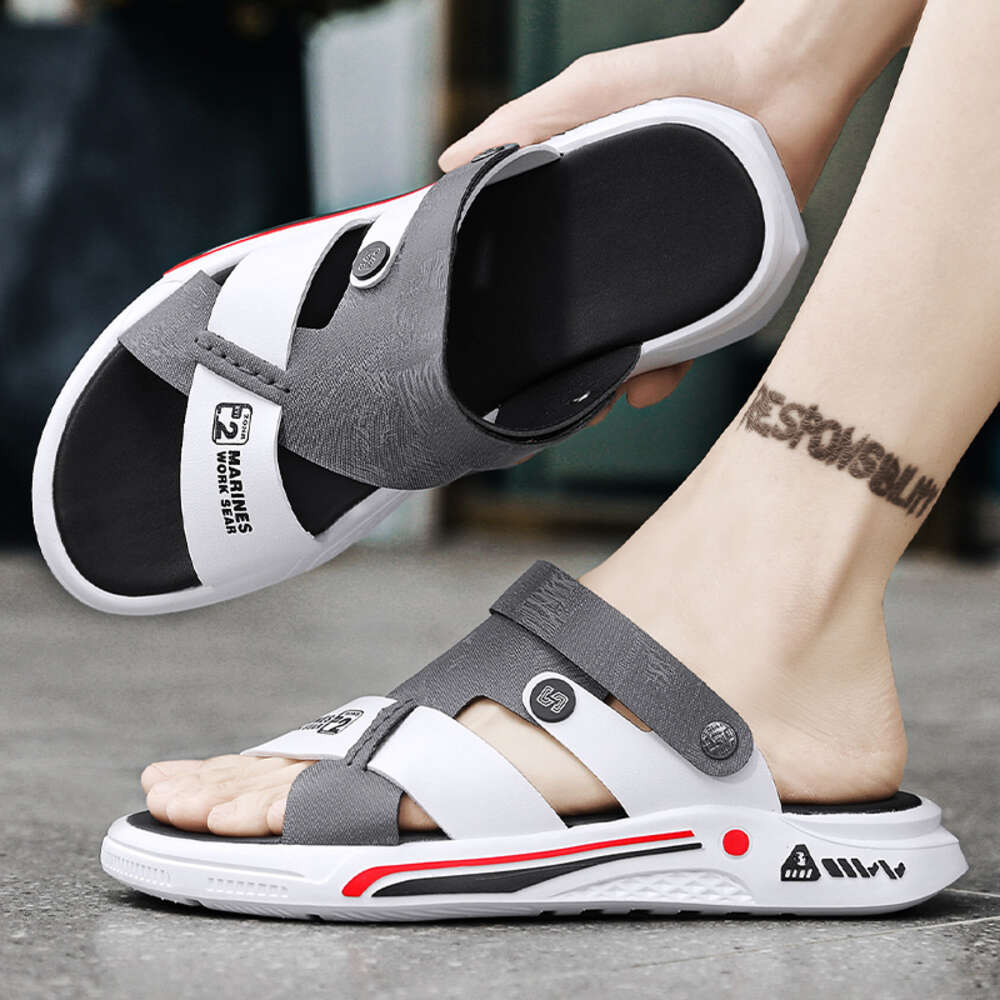 CYYTL Mens Sandals Casual Slippers Summer Leather Platform Outdoor Beach Male Shoes Non-Slip Indoor Walking Sports Flat