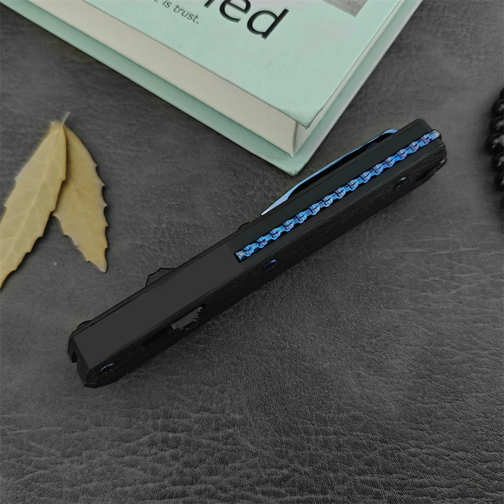 2025 new Glykon Micro-Assist Open Foldable D2 Steel Pocket Knife with Aluminum & Carbon Fiber Handle - Ideal for Outdoor Activities