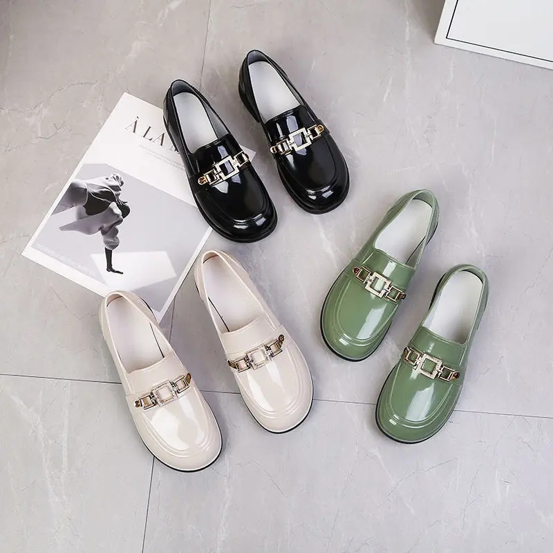 Footwear Formal Shoes Ladies Summer for Women Normal Leather Casual Loafers Block Heel Low Elegant Chunky Heels Young E Y2k 2