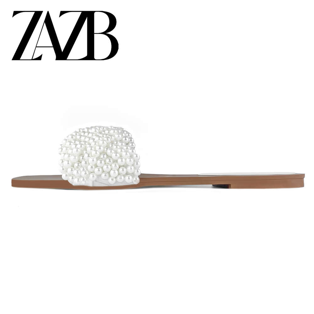 Designer Fashion Trend Niche ZAZB Brand Custom Leather Pearl Slippers Wedding Dress Dress