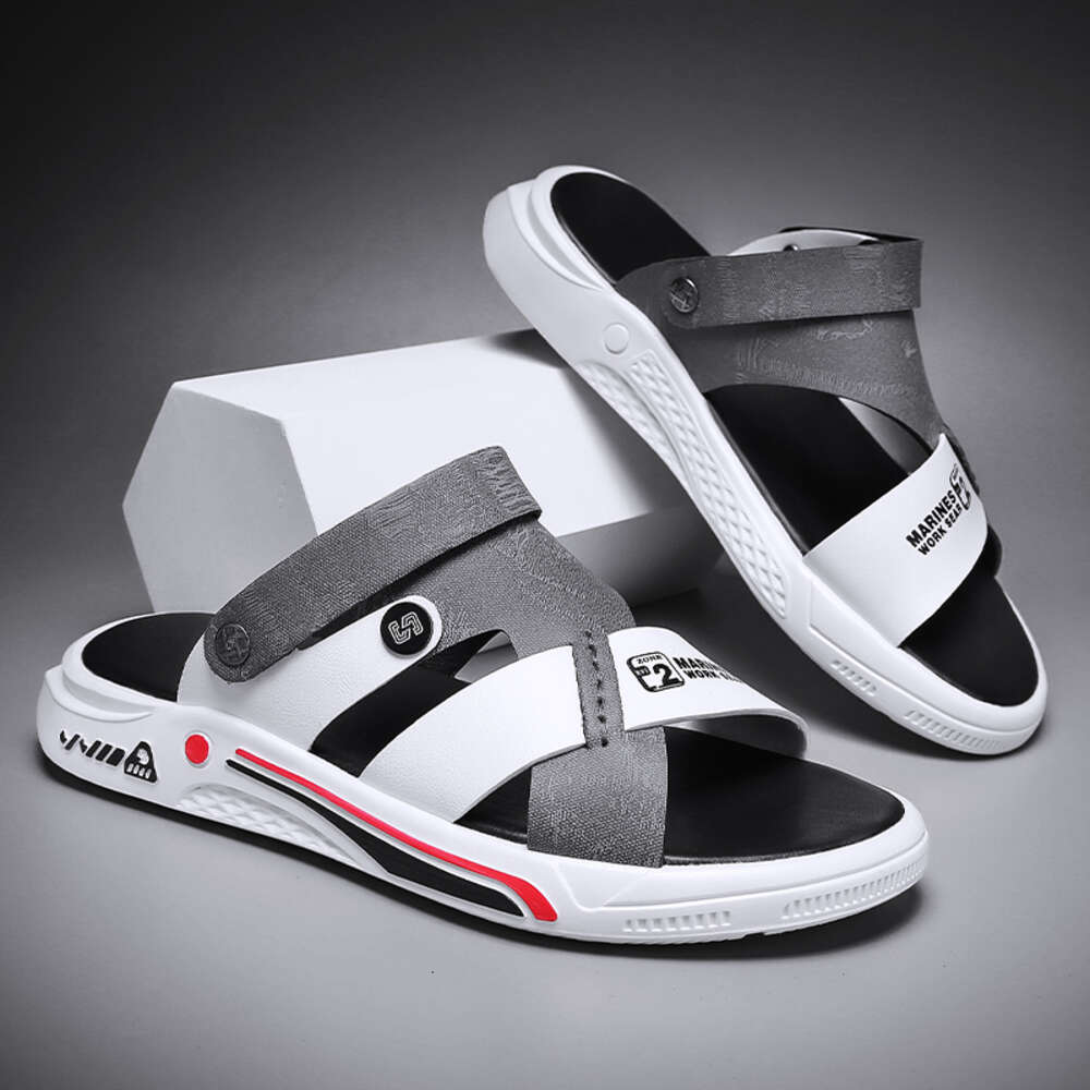 CYYTL Mens Sandals Casual Slippers Summer Leather Platform Outdoor Beach Male Shoes Non-Slip Indoor Walking Sports Flat