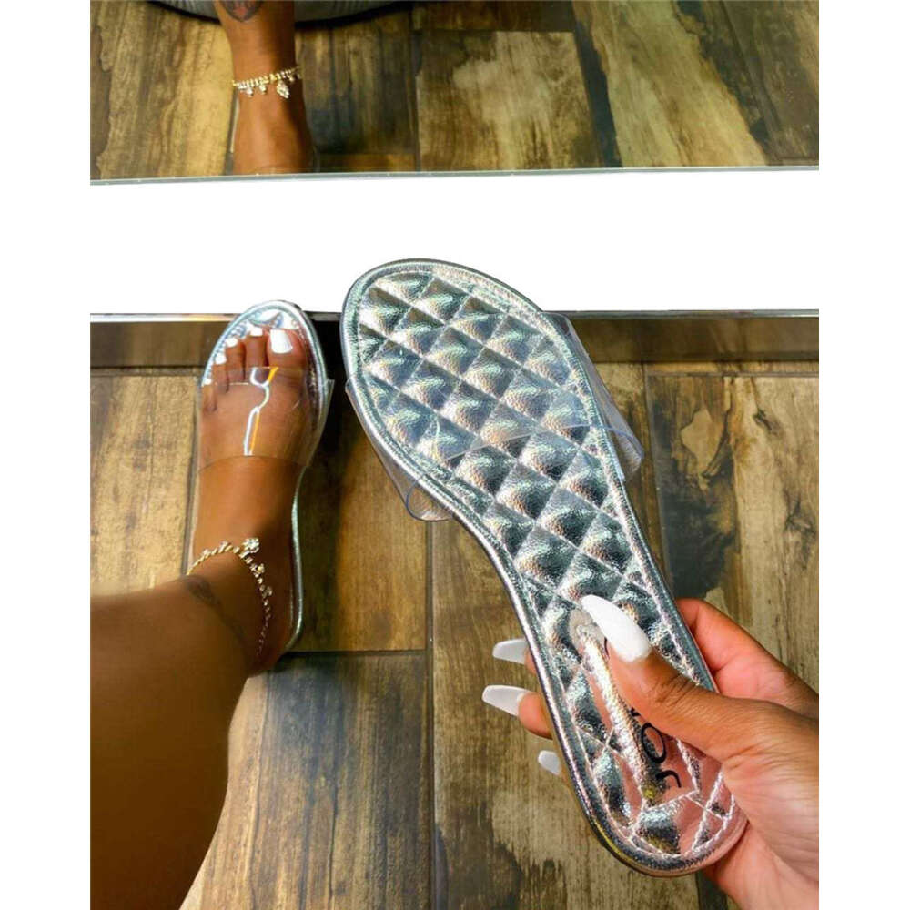 R115-ladies 2024 Sandales Sheer Femme Plat Summer Slippers