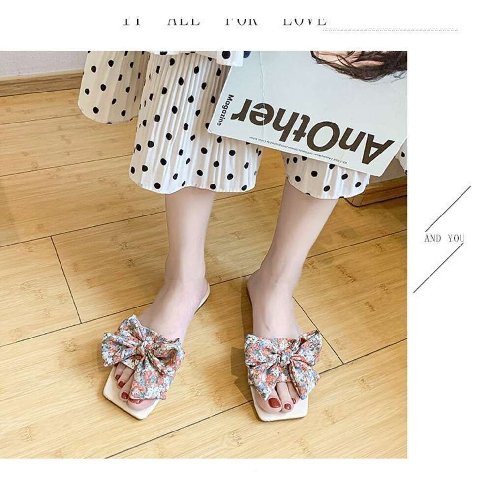 2023 New Slides Women Outdoor Summer Beach Shoes Fashion Brand Slip-on Woman Slippers Female Bowknot Sandals