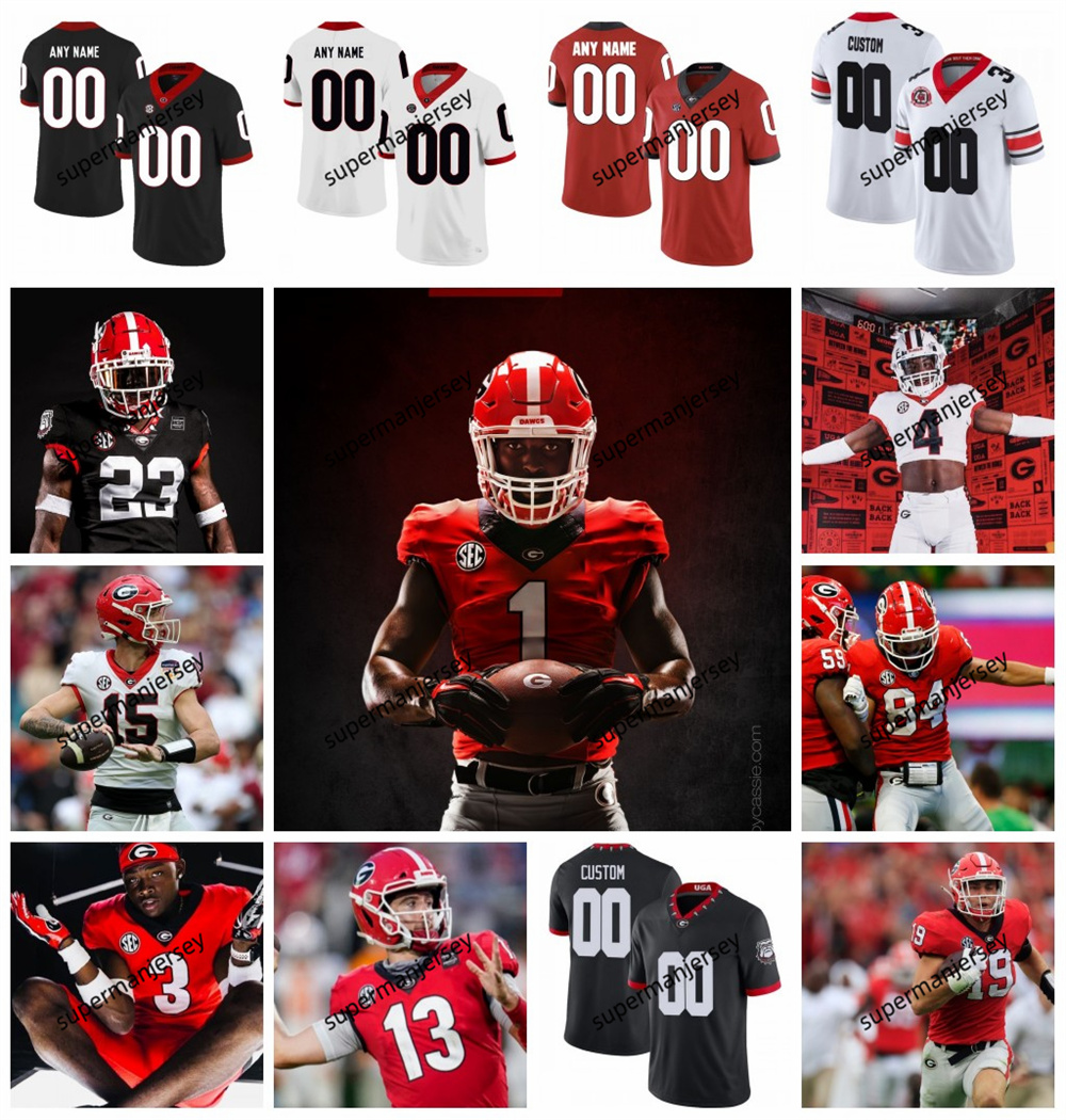 UGA Georgia Football Jerseys 2024 National Champions Jersey Stetson Bennett IV Milton Kenny McIntosh Edwards Ladd McConkey Mitchell Starks Bowers new