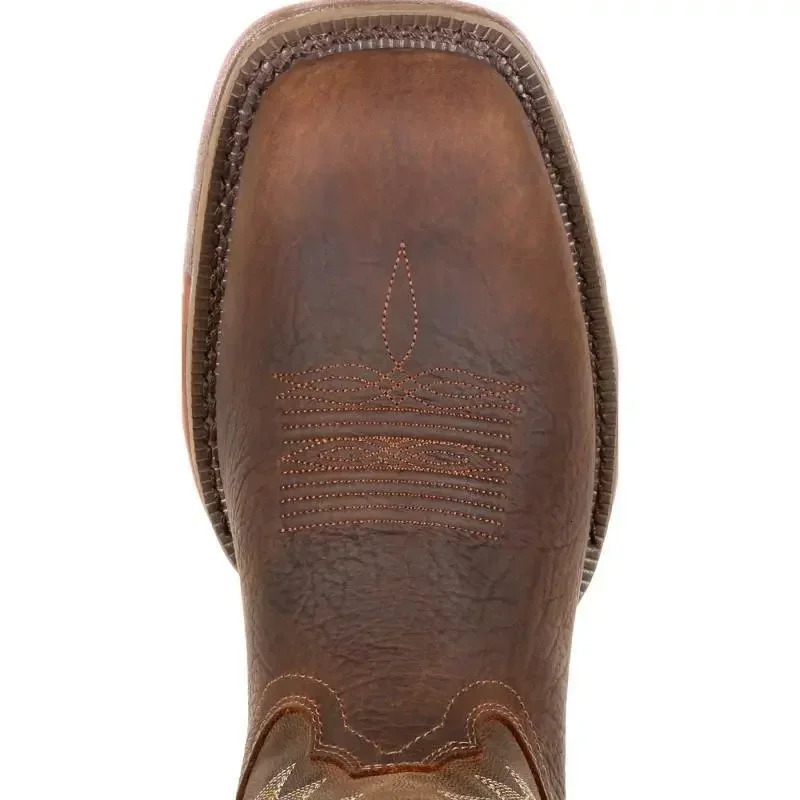 Men Boots Autumn Winter Mens Short Boots Embroidered Low Heel Square Headed Boots 2024 240709