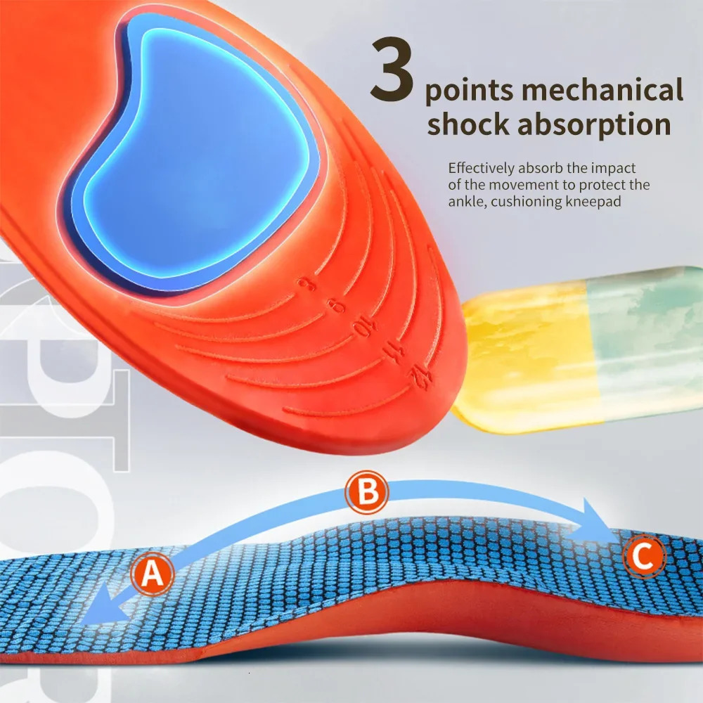 Sports High Elasticity Insoles for Shoes Sole Technology Shock Absorption Breathable Running Insoles for Feet Orthopedic Insoles 240615