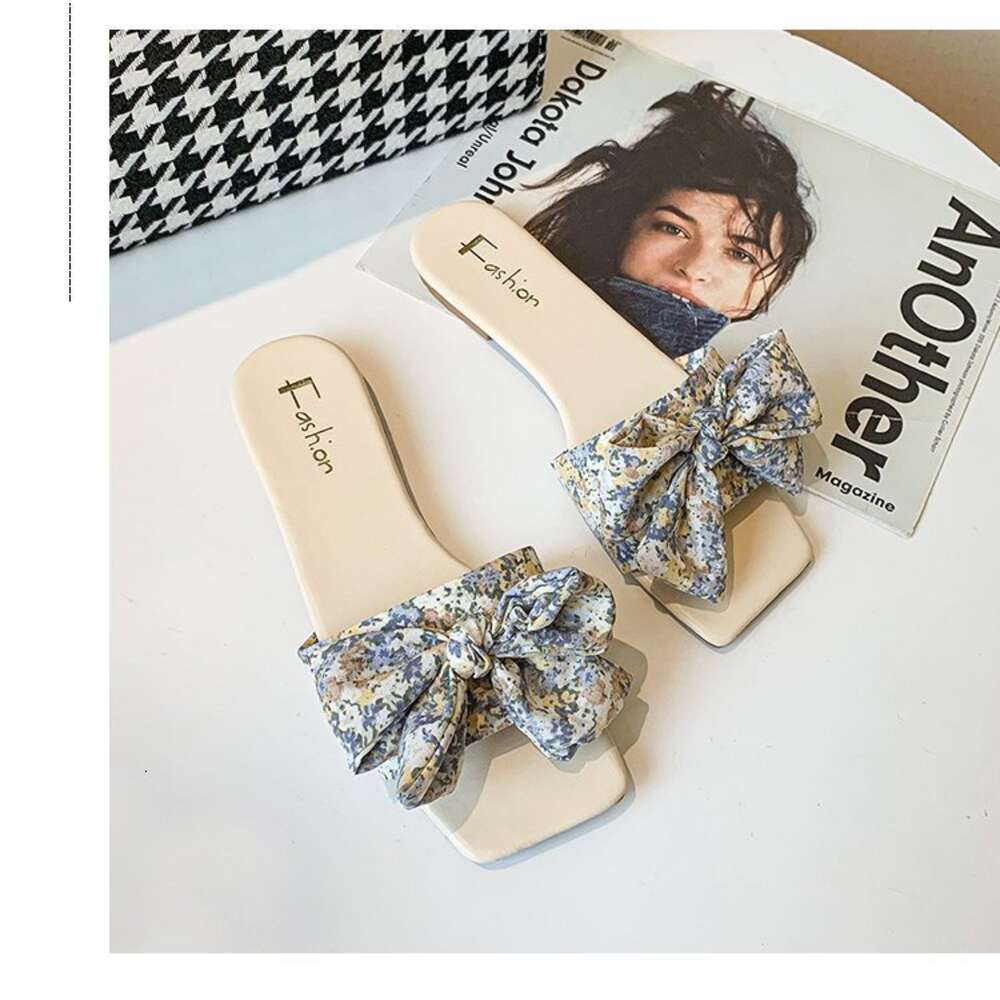 2023 New Slides Women Outdoor Summer Beach Shoes Fashion Brand Slip-on Woman Slippers Female Bowknot Sandals